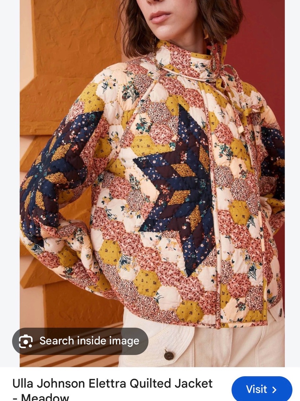 Ulla Johnson Elettra Quilted Jacket Meadow | 100% Cotton | Cottagecore Sz large